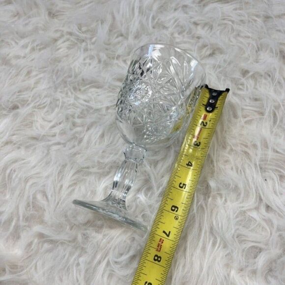 Vintage Libby brilliant Pressed Glass Water Goblet Wine Barware Drinkware - Picture 8 of 11